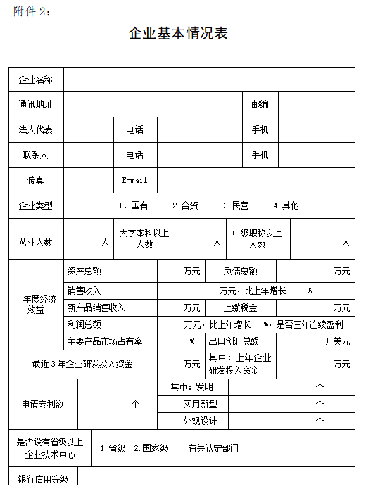 企业基本情况表