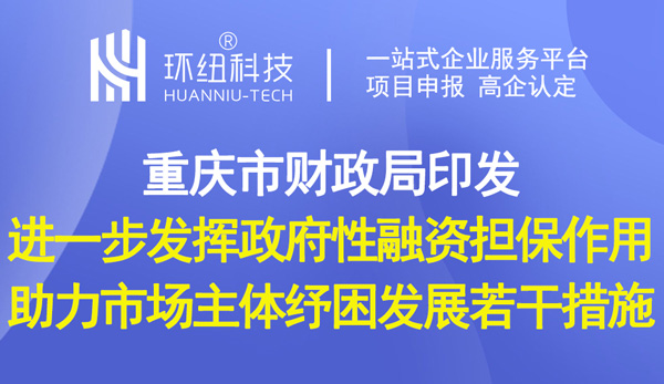 进一步发挥政府性融资担保作用 助力市场主体纾困发展若干措施